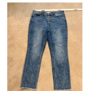 Lauren Conrad Raw Hem Button Fly Jeans Size 14